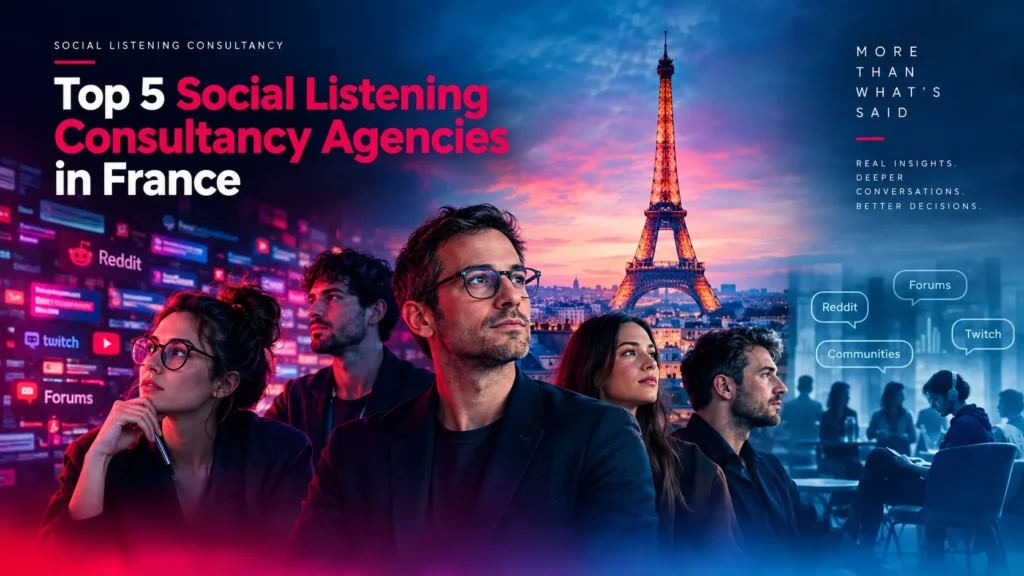 Top 5 social listening agencies in France by Quiet Quotient